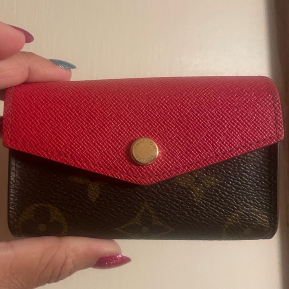 Louis Vuitton, compact accordion wallet LV canvas, print with red - Picture 13 of 13